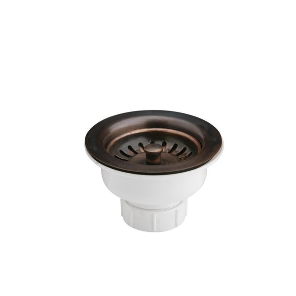 Elkay Drain Fitting 3-1/2 Antique Copper Finish Body And Basket With Rubber Stopper LK35AC